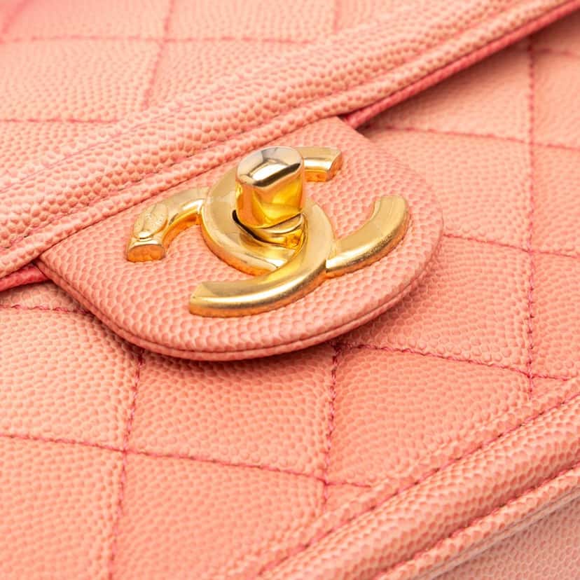 Chanel Small Quilted Caviar Sunset On The Sea Flap Pink Leather Good condition - Box View