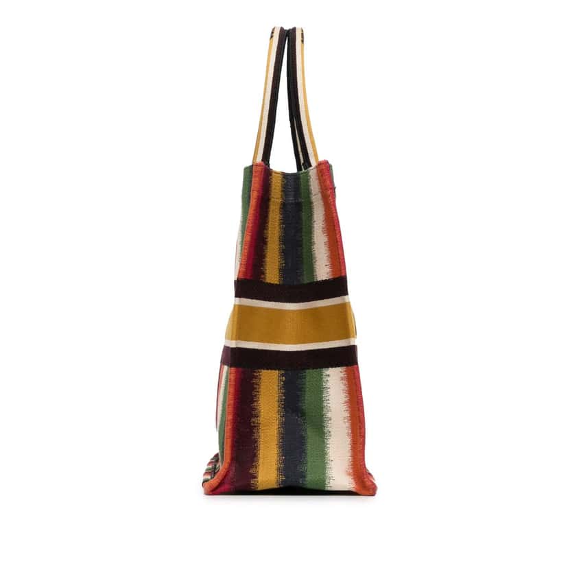Dior Large Striped Book Tote Yellow Canvas Very good condition - Inside View