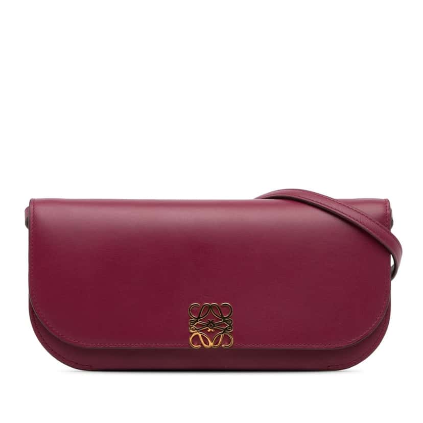 Loewe Goya Long Shoulder Bag Red Leather Good condition - Front View