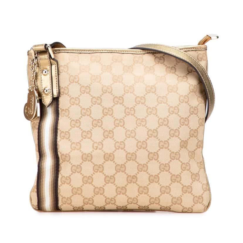 Gucci GG Canvas Jolicoeur Crossbody Brown Canvas Good condition - Front View