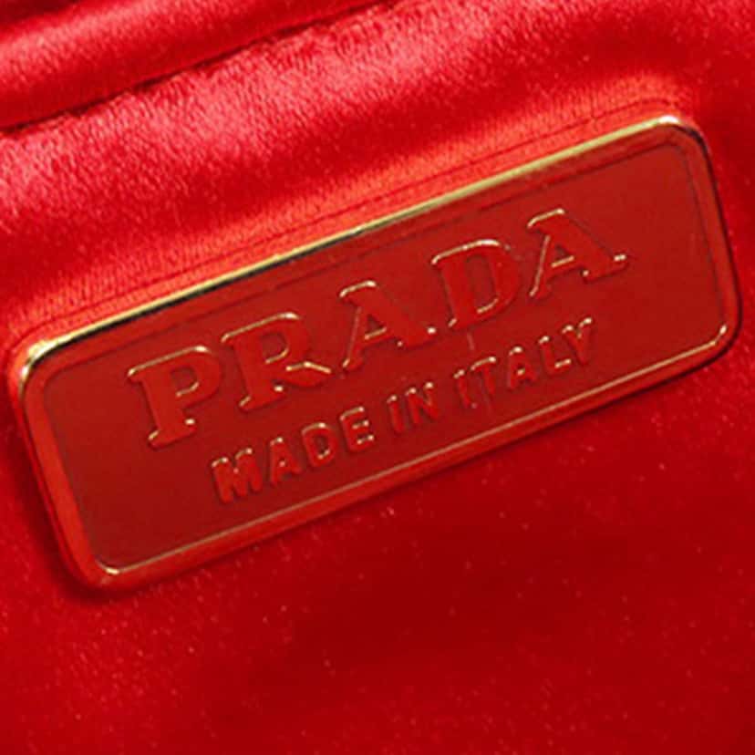 Prada Satin Frame Handbag Red Satin Good condition - Box View