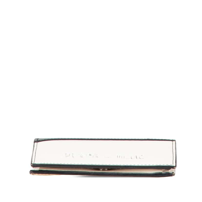 Prada Bicolor Leather Bifold Compact Wallet White Leather Good condition - Inside View