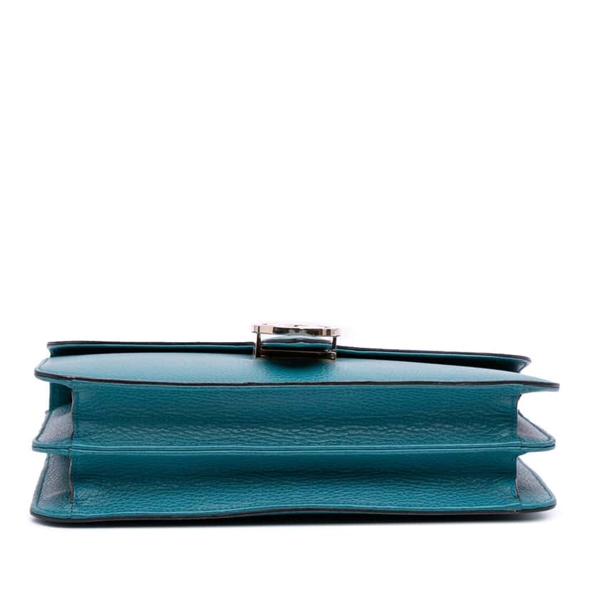 Gucci Medium Dollar Calfskin Interlocking G Crossbody Blue Leather Good condition - Inside View
