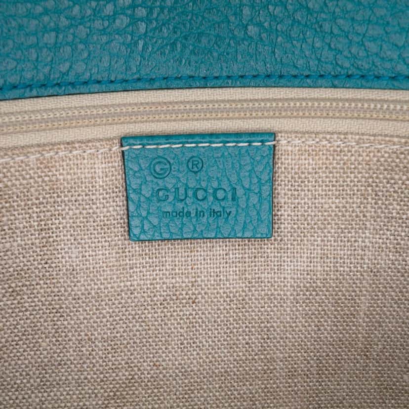 Gucci Medium Dollar Calfskin Interlocking G Crossbody Blue Leather Good condition - Box View