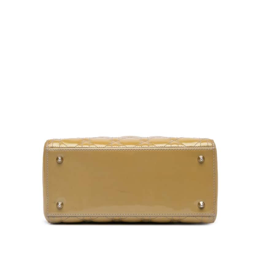 Dior Medium Patent Cannage Lady Dior Brown Leather Good condition - Inside View