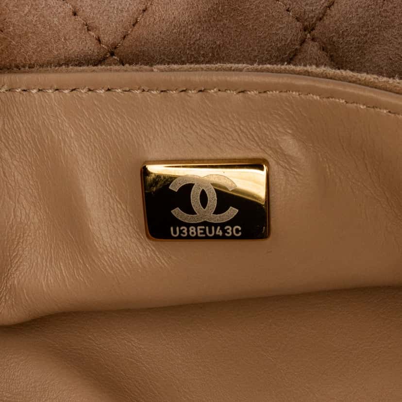 Chanel Mini Quilted Velvet Precious Buttons Chain Flap Brown Velvet Good condition - Box View
