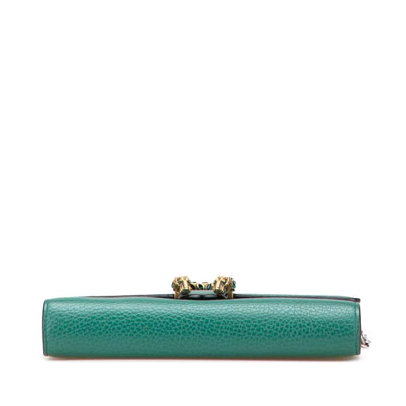 Gucci Mini Leather Dionysus Wallet on Chain Green Leather Good condition - Inside View