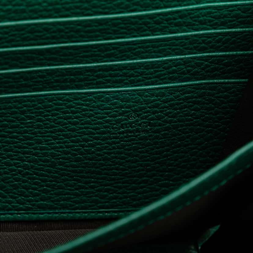 Gucci Mini Leather Dionysus Wallet on Chain Green Leather Good condition - Box View