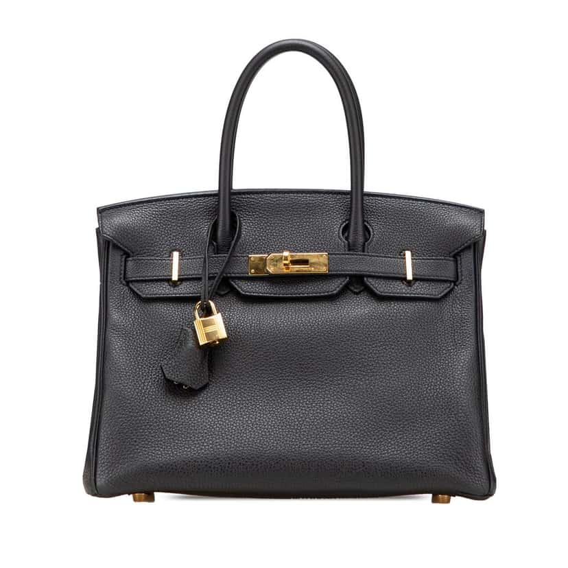 Hermès Togo Birkin Retourne 30 Black Leather Good condition - Front View