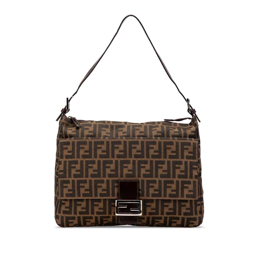 Fendi Zucca Canvas Shoulder Bag Brown Canvas Good condition - Front View