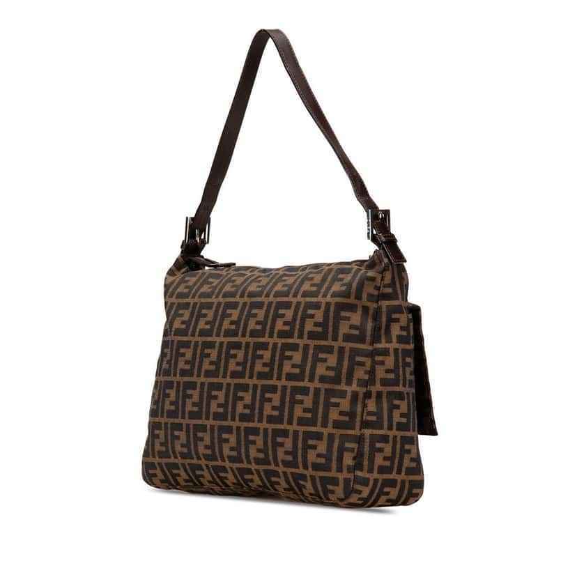 Fendi Zucca Canvas Shoulder Bag Brown Canvas Good condition - Back View