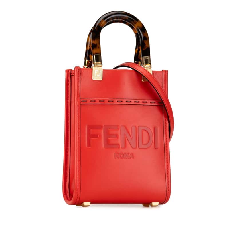 Fendi Mini Sunshine Shopper Tote Pink Leather Good condition - Back View