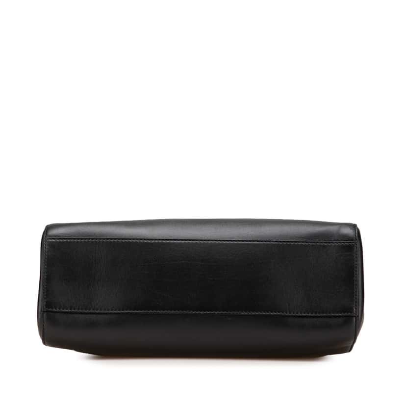 Gucci Medium Leather Bamboo Nymphaea Satchel Black Leather Good condition - Inside View