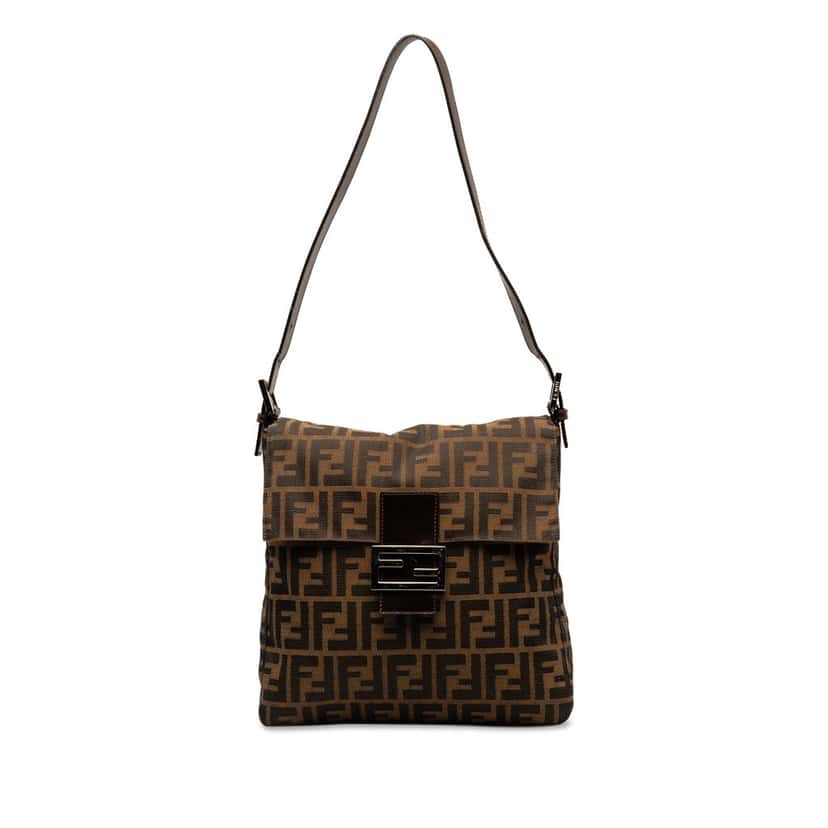 Fendi Zucca Canvas Shoulder Bag Brown Canvas Good condition - Front View
