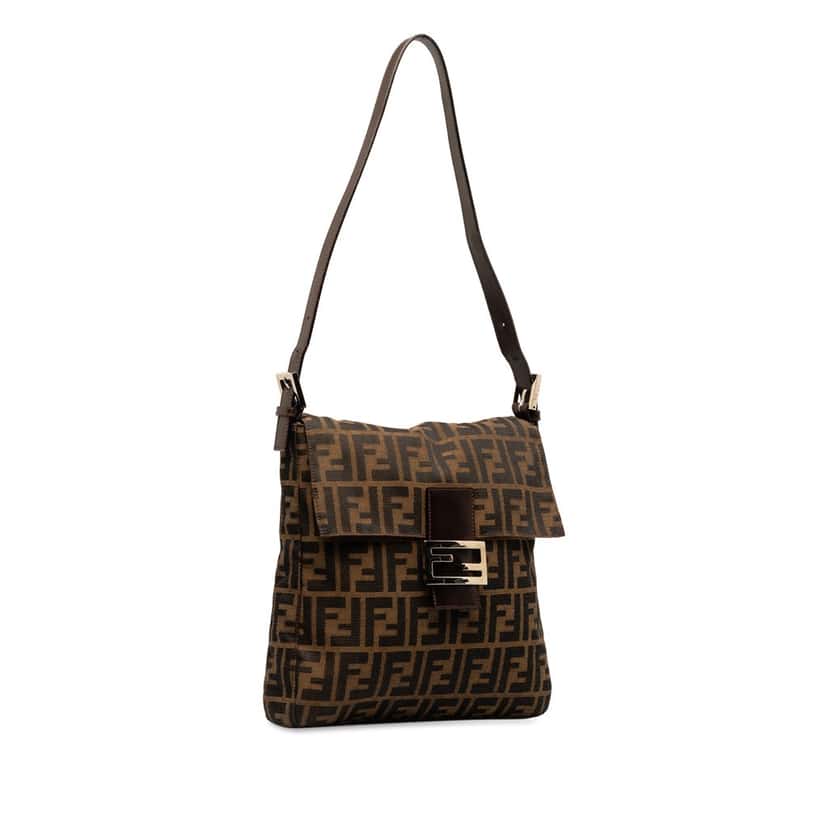 Fendi Zucca Canvas Shoulder Bag Brown Canvas Good condition - Back View