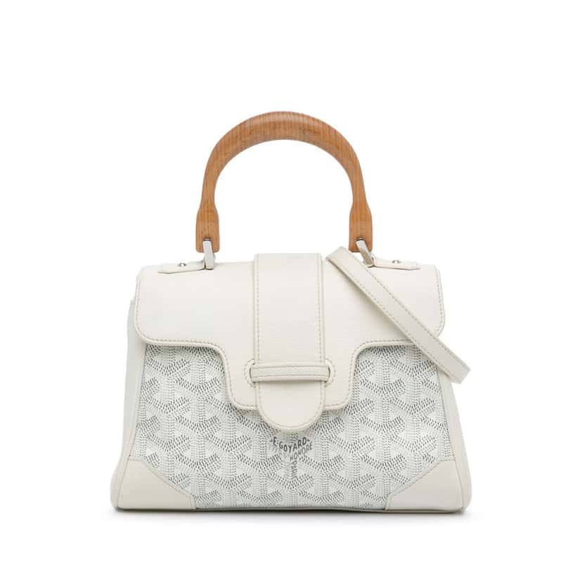 Goyard Mini Goyardine Saigon Souple White Canvas Good condition - Front View