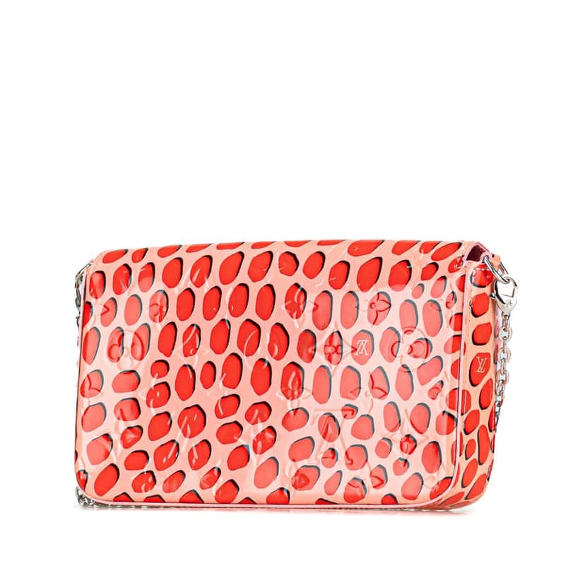 Louis Vuitton Monogram Vernis Jungle Dots Pochette Felicie Pink Leather Good condition - Back View