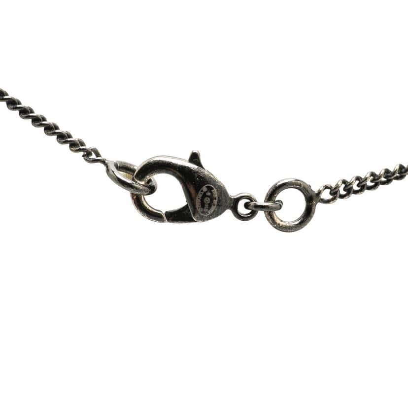 Chanel Silver CC Faux Pearl Pendant Necklace Silver Brass Good condition - Inside View