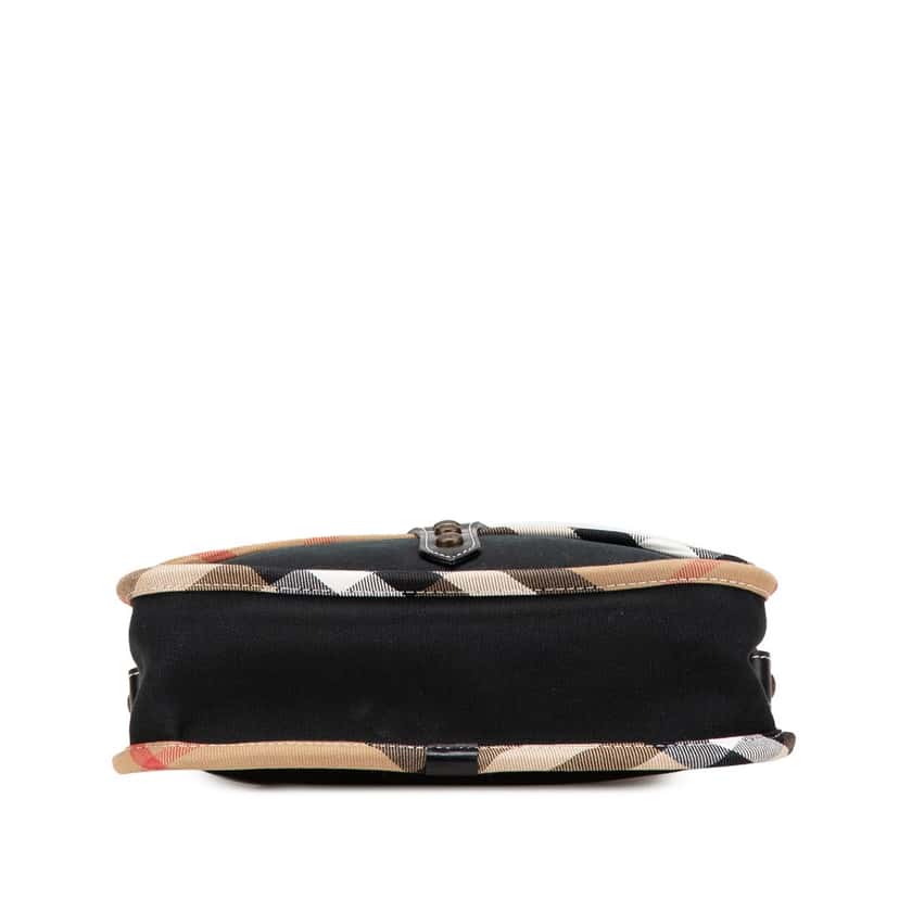 Burberry Nova Check Trimmed Canvas Crossbody Black Canvas Good condition - Inside View