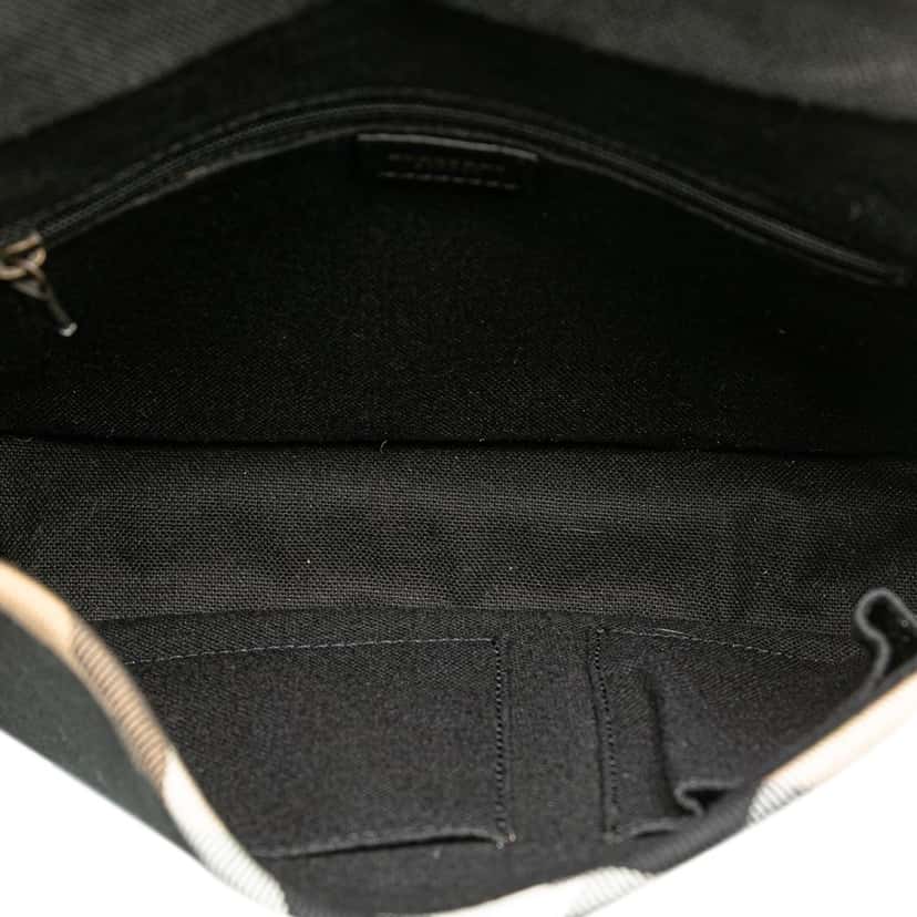 Burberry Nova Check Trimmed Canvas Crossbody Black Canvas Good condition - Model View