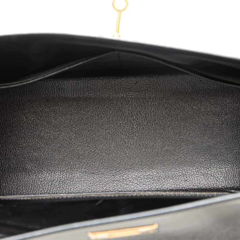 Hermès Box Calf Kelly Sellier 32 Black Leather Good condition - Model View