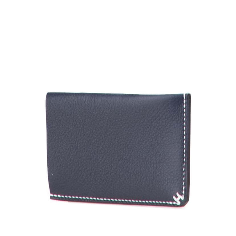 Hermès Evercolor H Series Card Case Blue Leather Good condition - Back View