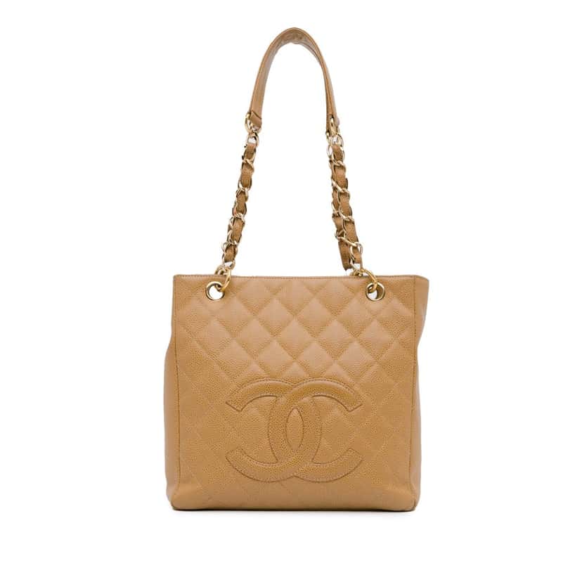 Chanel Caviar Petite Shopping Tote Brown Leather Good condition - Front View