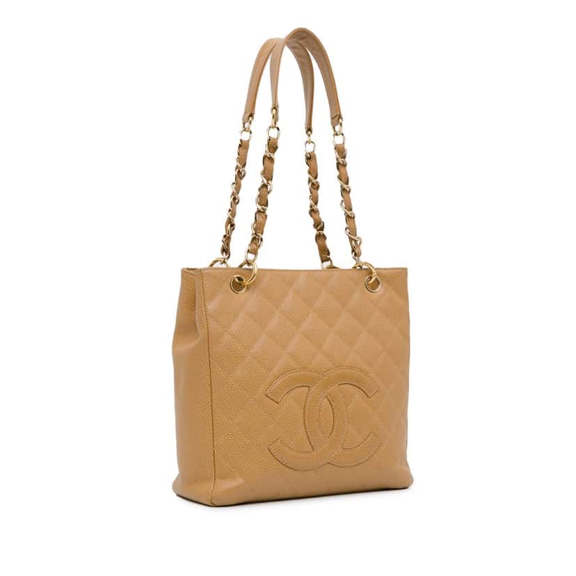 Chanel Caviar Petite Shopping Tote Brown Leather Good condition - Back View