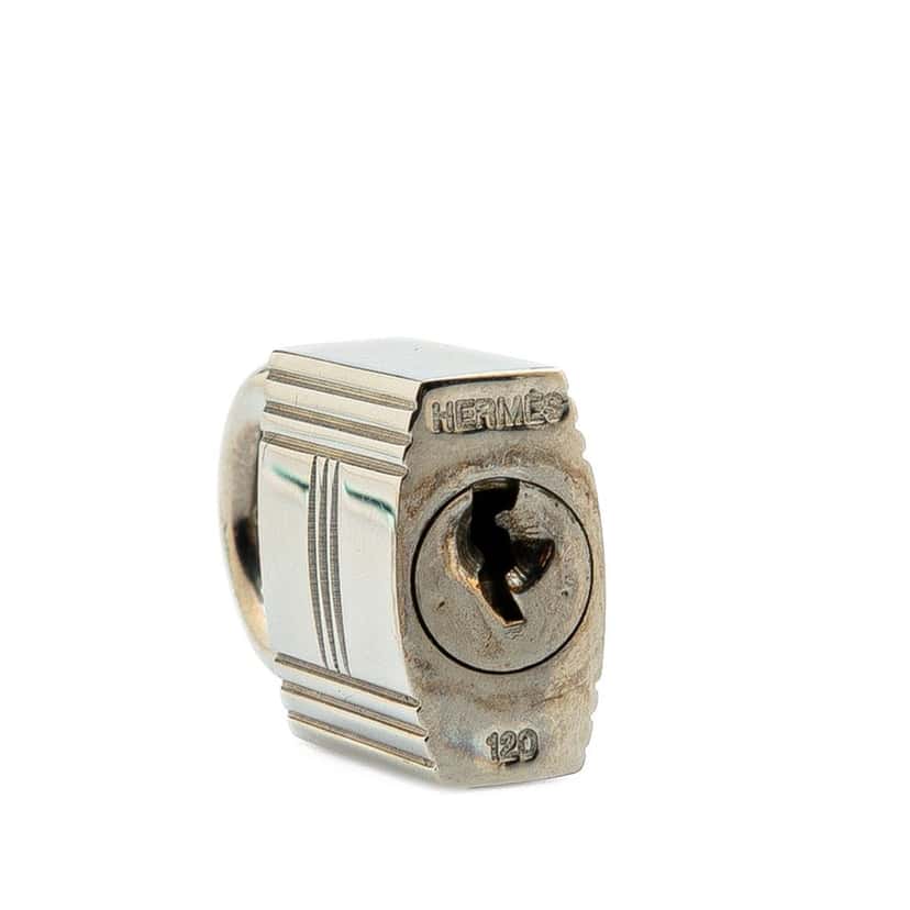 Hermès Palladium Plated Cadena Lock and Key Silver Metal Good condition - Back View