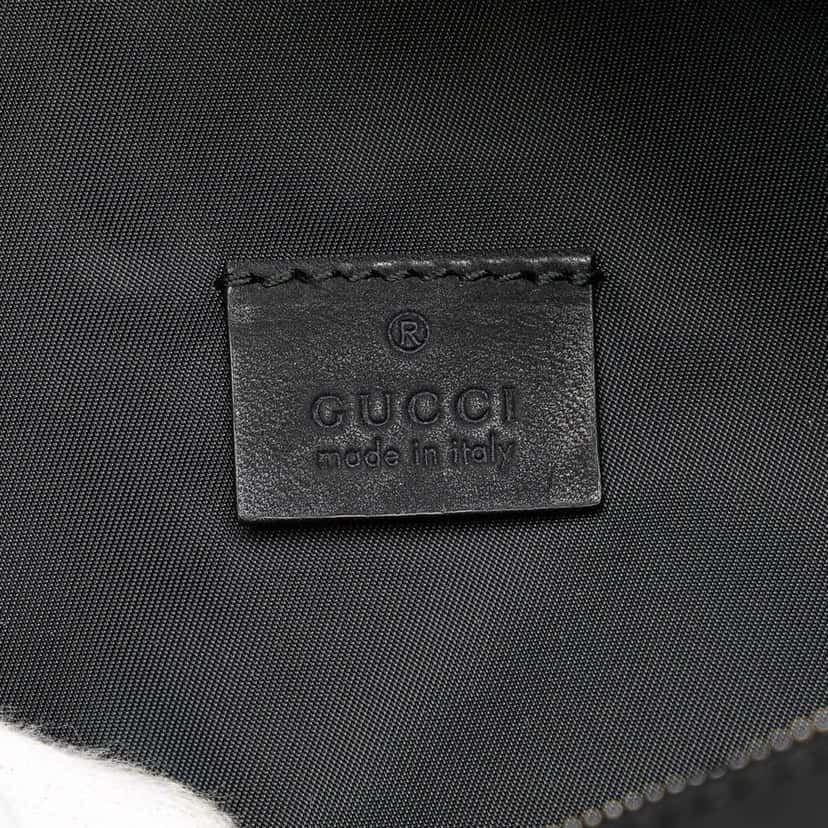 Gucci Guccissima Web Belt Bag Black Leather Good condition - Box View