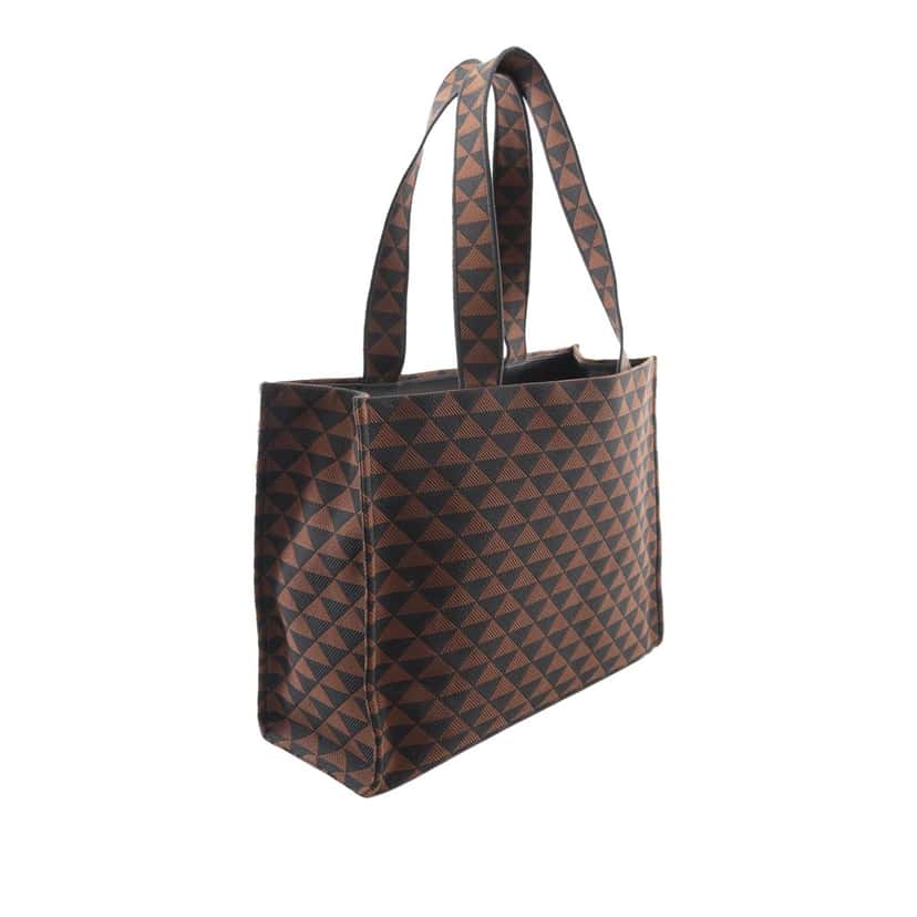 Prada Canvas Triangolo Symbole Shopping Tote Brown Canvas Very good condition - Back View