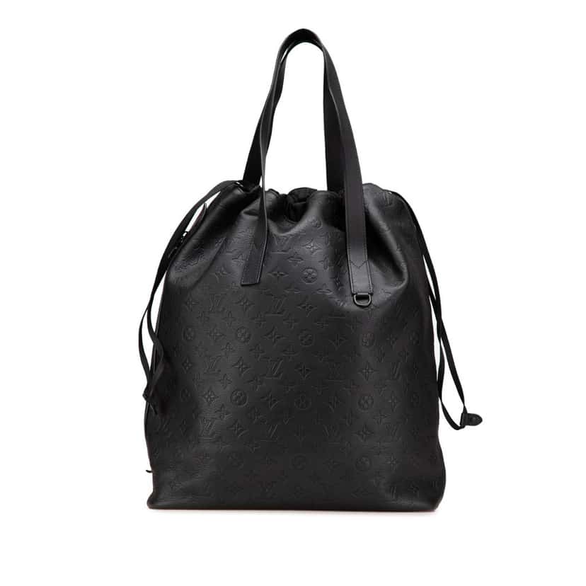 Louis Vuitton Monogram Shadow Helmet Bag Black Leather Good condition - Front View