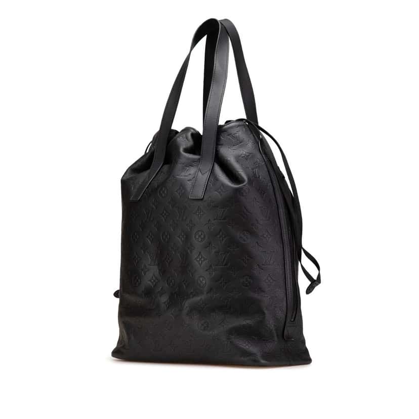 Louis Vuitton Monogram Shadow Helmet Bag Black Leather Good condition - Back View