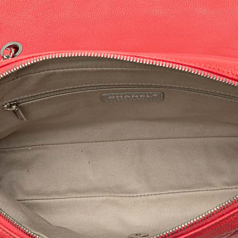 Chanel Jumbo Caviar Easy Flap Bag Red Leather Good condition - Box View