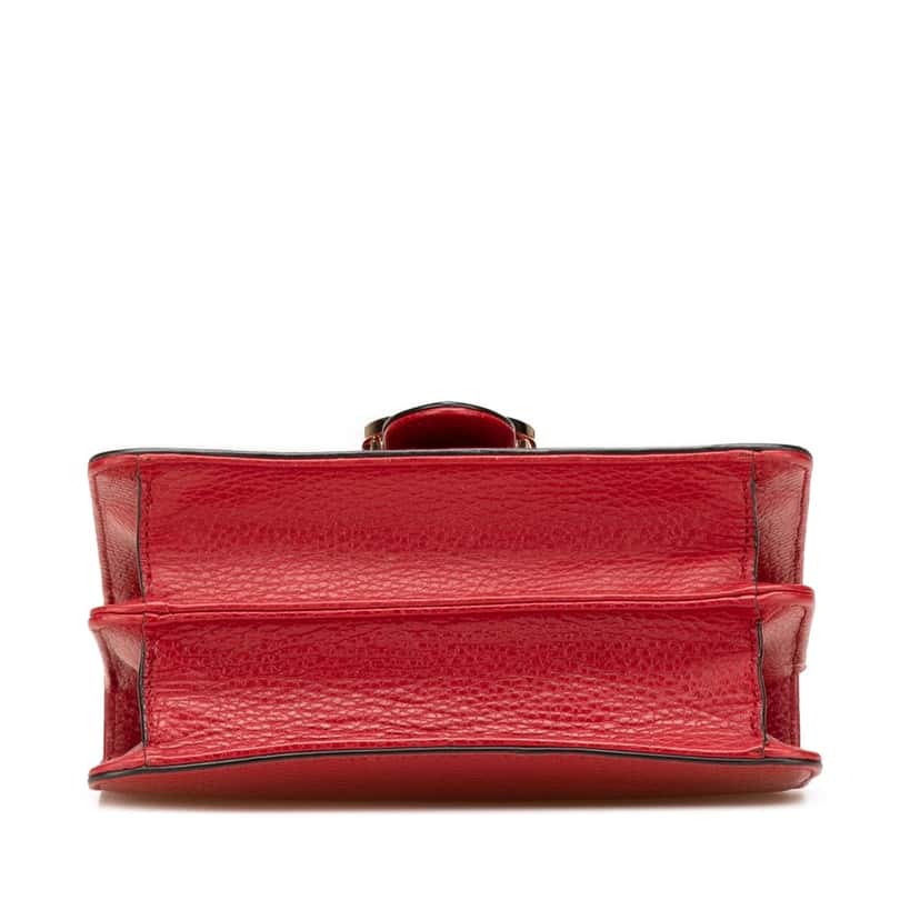 Gucci Small Dollar Calfskin Interlocking G Crossbody Red Leather Good condition - Inside View