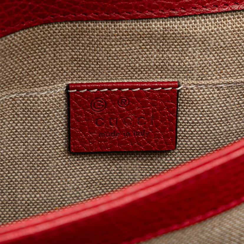 Gucci Small Dollar Calfskin Interlocking G Crossbody Red Leather Good condition - Box View