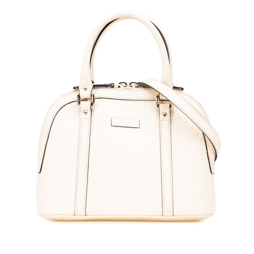 Gucci Mini Microguccissima Dome Satchel White Leather Good condition - Front View