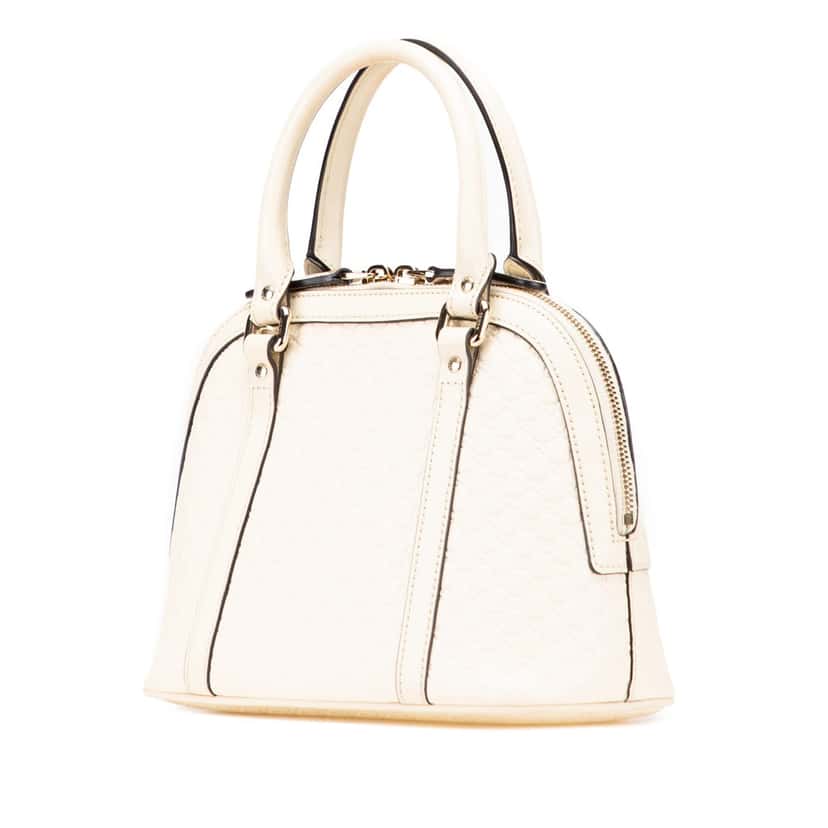 Gucci Mini Microguccissima Dome Satchel White Leather Good condition - Back View