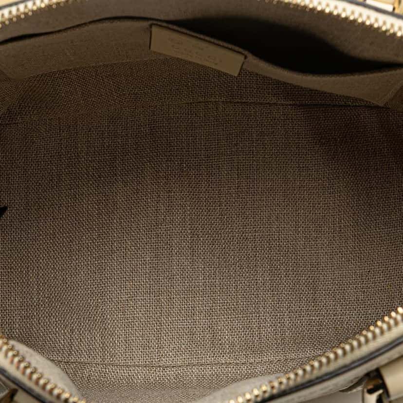 Gucci Mini Microguccissima Dome Satchel White Leather Good condition - Model View