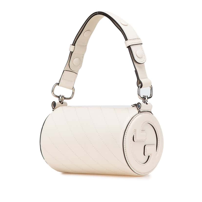 Gucci Mini Leather Blondie Barrel Shoulder Bag White Leather Good condition - Back View