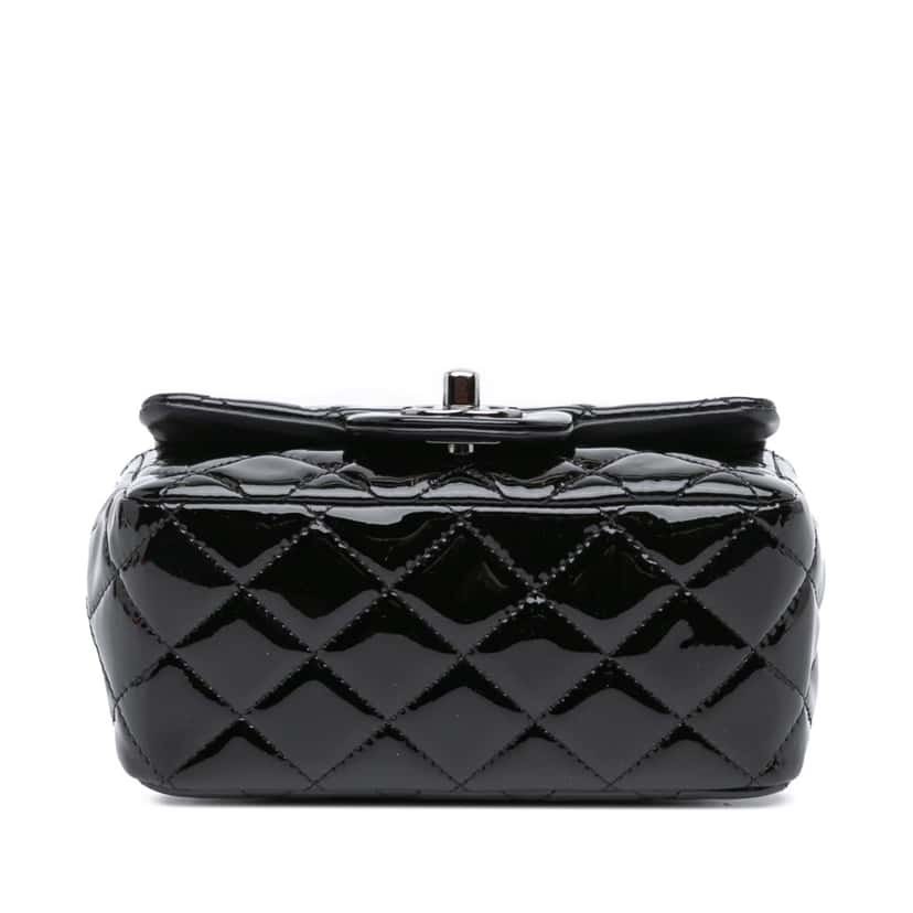 Chanel Mini Square Classic Patent Single Flap Black Leather Good condition - Inside View