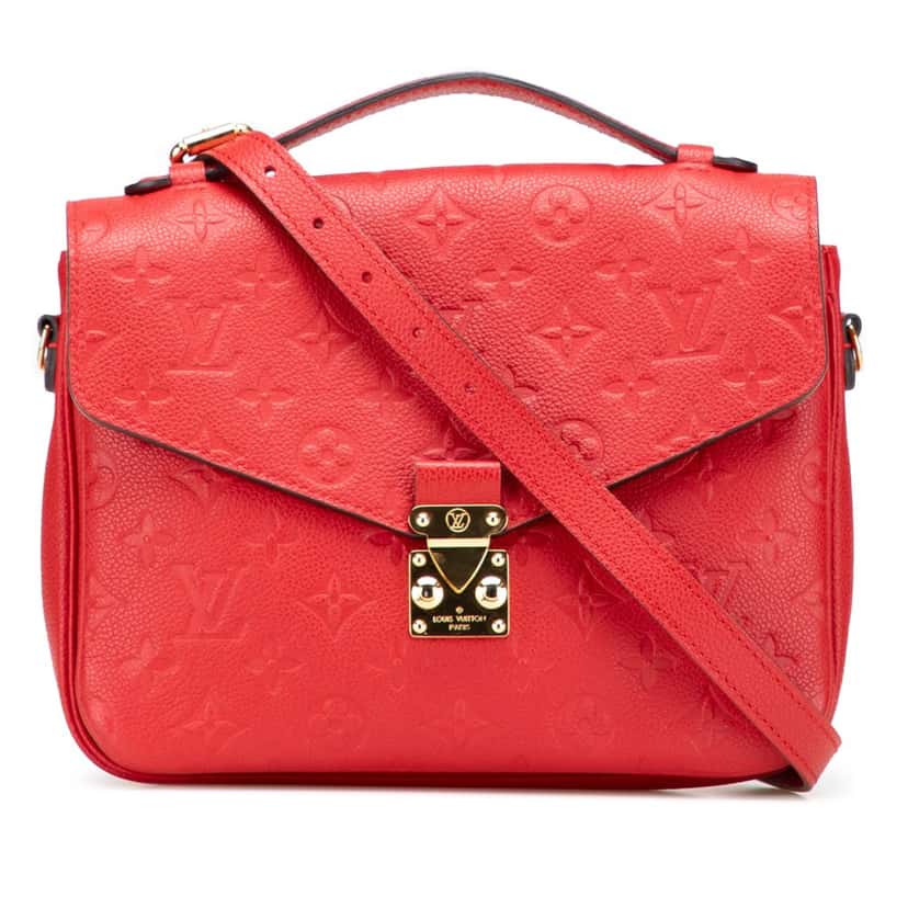 Louis Vuitton Monogram Empreinte Pochette Metis Red Leather Good condition - Front View