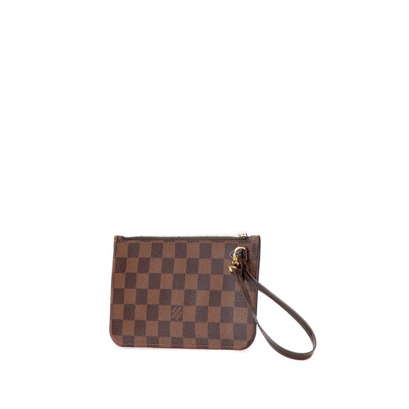 Louis Vuitton Damier Ebene Neverfull PM Pouch Brown Canvas Good condition - Back View