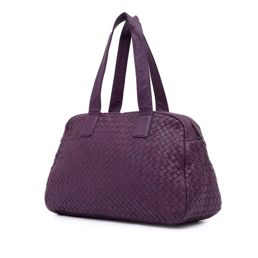 Bottega Veneta Nappa Intrecciato Shoulder Bag Purple Leather Very good condition - Back View