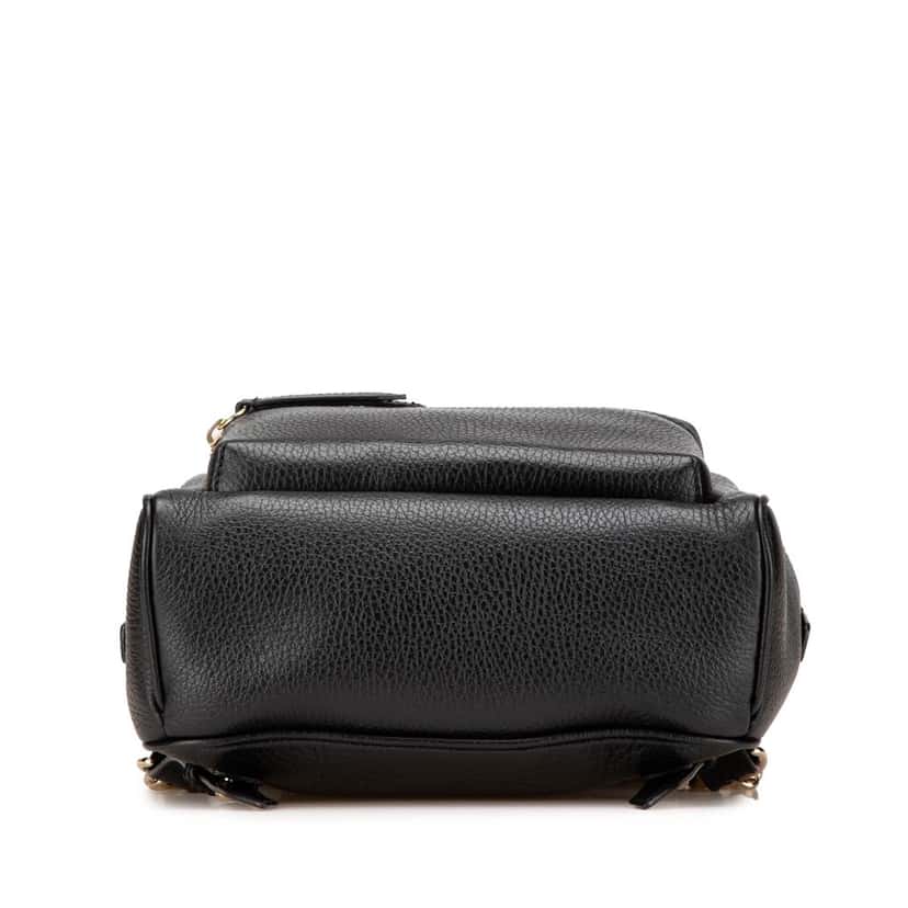 Gucci Pebbled Calfskin Soho Chain Backpack Black Leather Good condition - Inside View