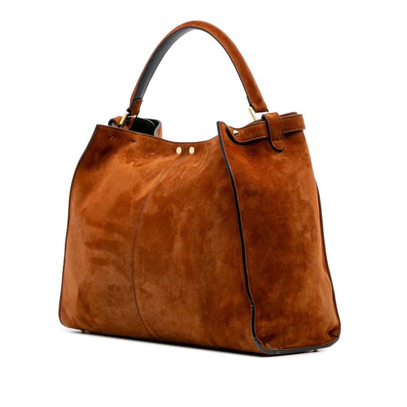 Fendi Large Suede Peekaboo X-Lite Brown Leather Good condition - Back View