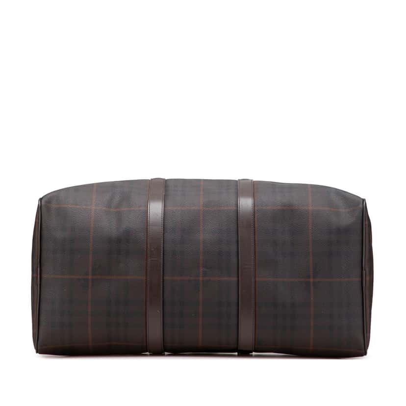 Burberry Tonal Check Coated Canvas Travel Bag Brown Canvas Good condition - Inside View