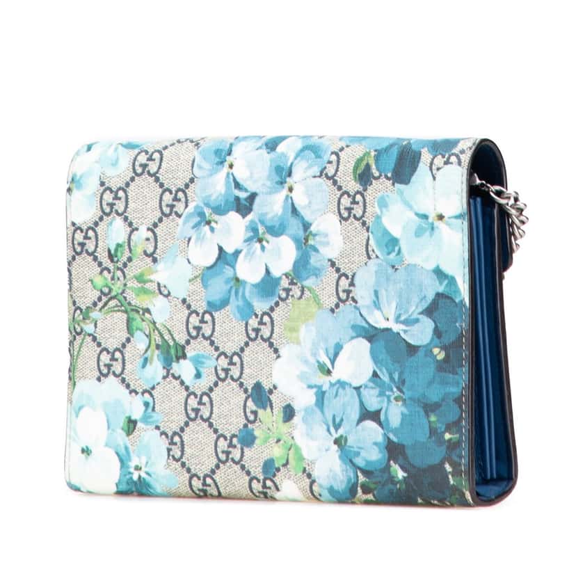 Gucci GG Supreme Dionysus Blooms Chain Wallet Brown Canvas Good condition - Back View