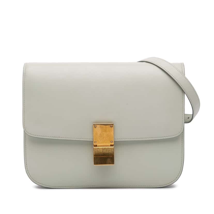 Celine Medium Calfskin Classic Box Green Leather Good condition - Front View