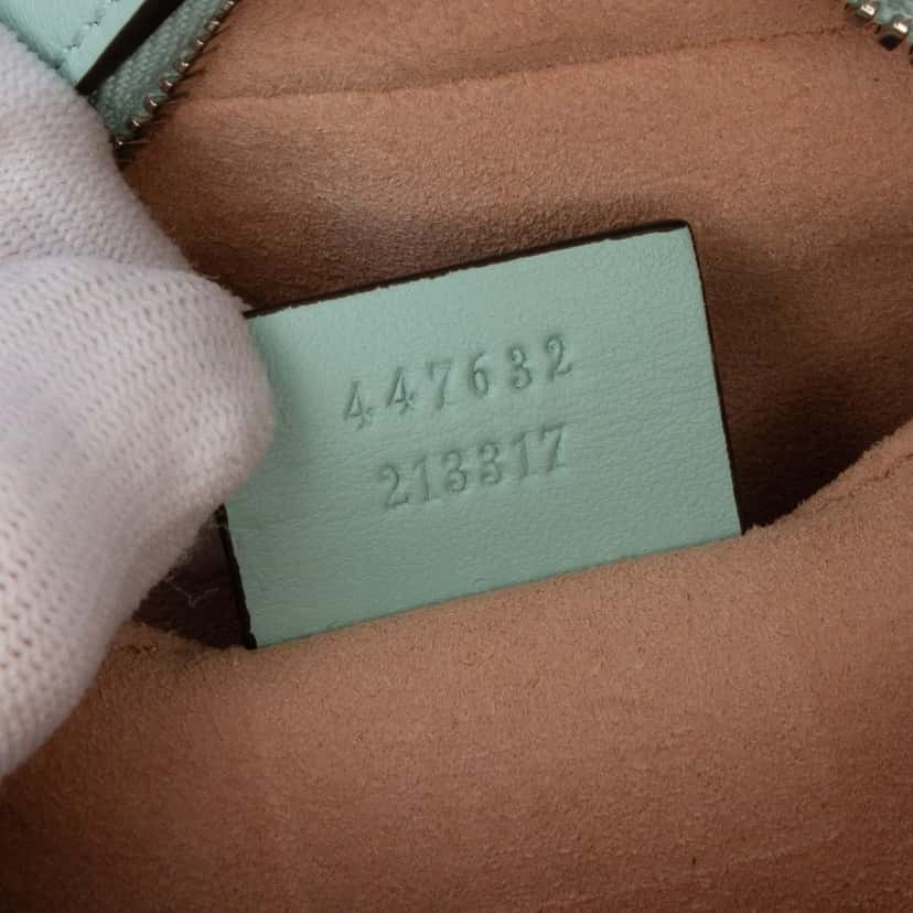 Gucci Small GG Marmont Diagonal Matelasse Leather Crossbody Blue Leather Good condition - Box View